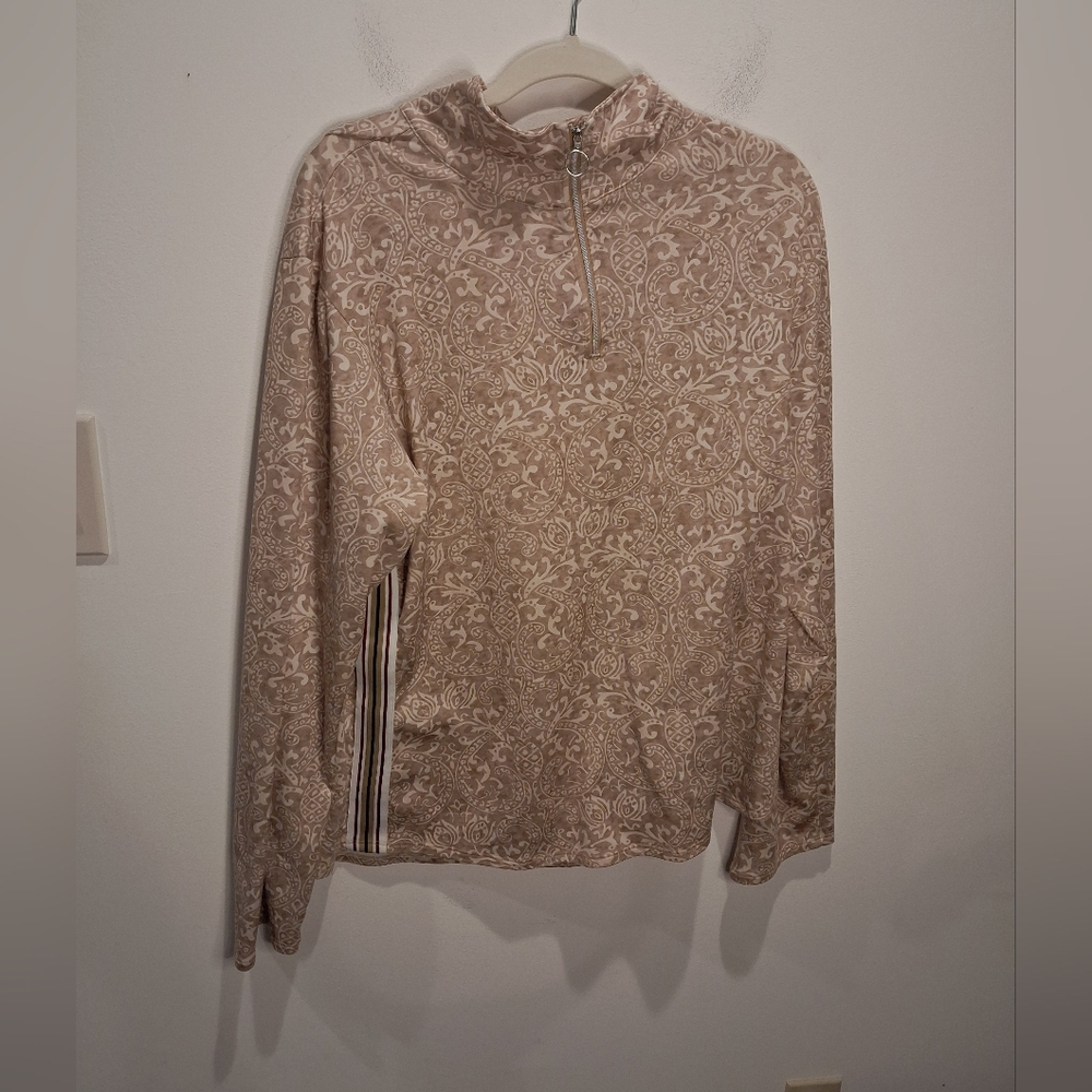 Athleta Neutral Paisley Half-Zip Pullover Jacket 2X